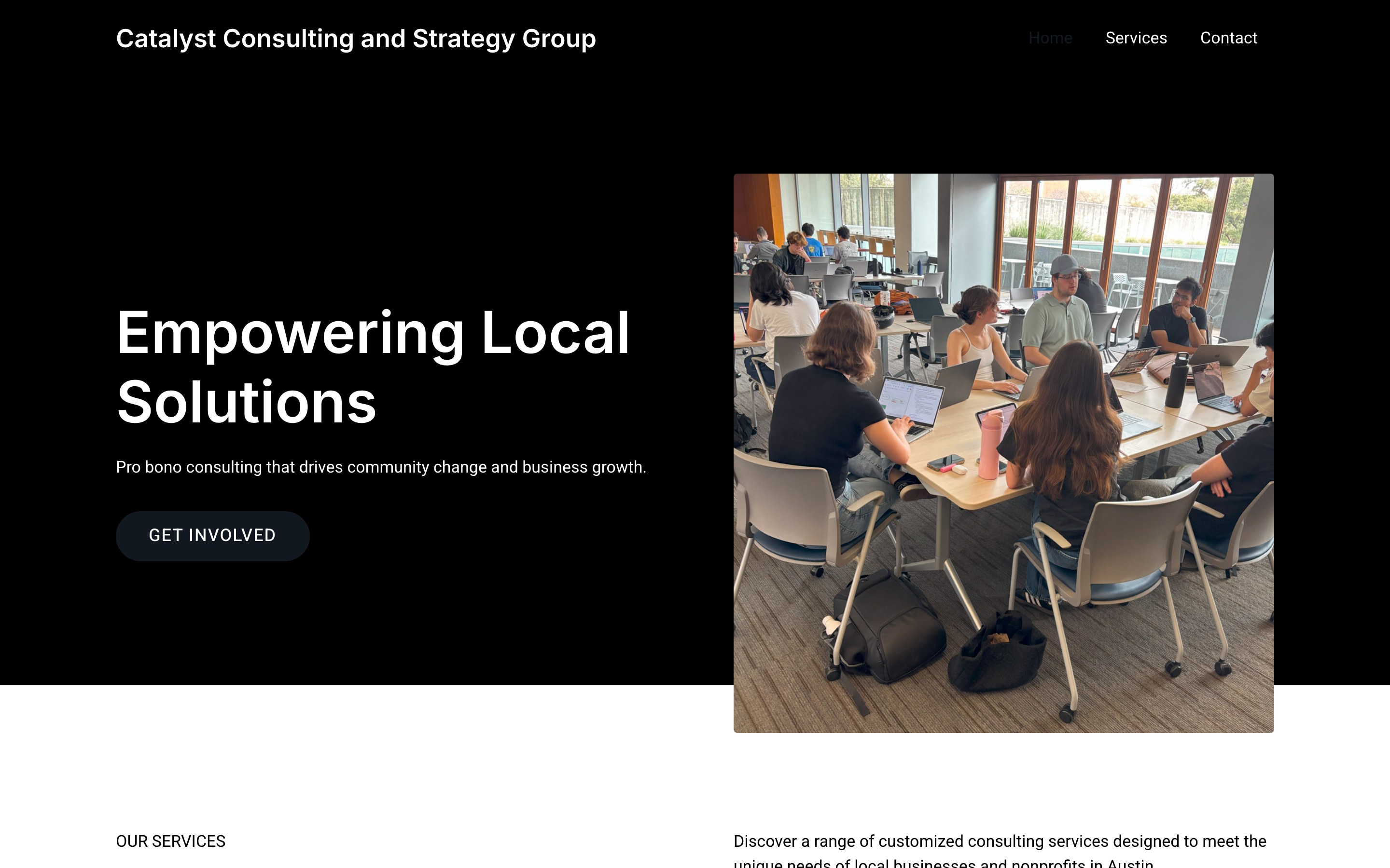 Catalyst Consulting and Strategy Group website: Empowering Local Solutions