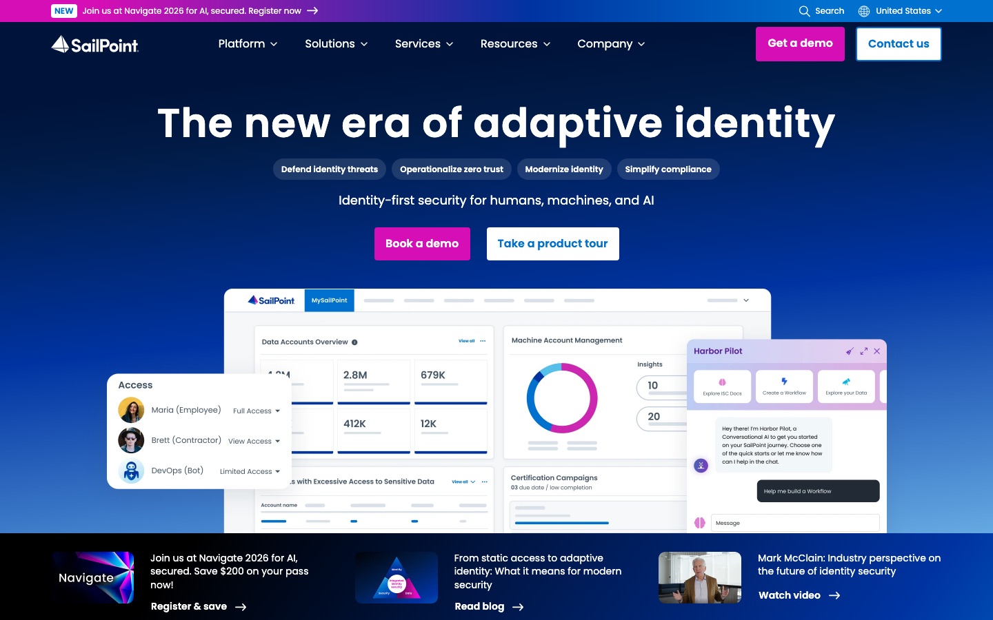 SailPoint homepage: enterprise identity security
