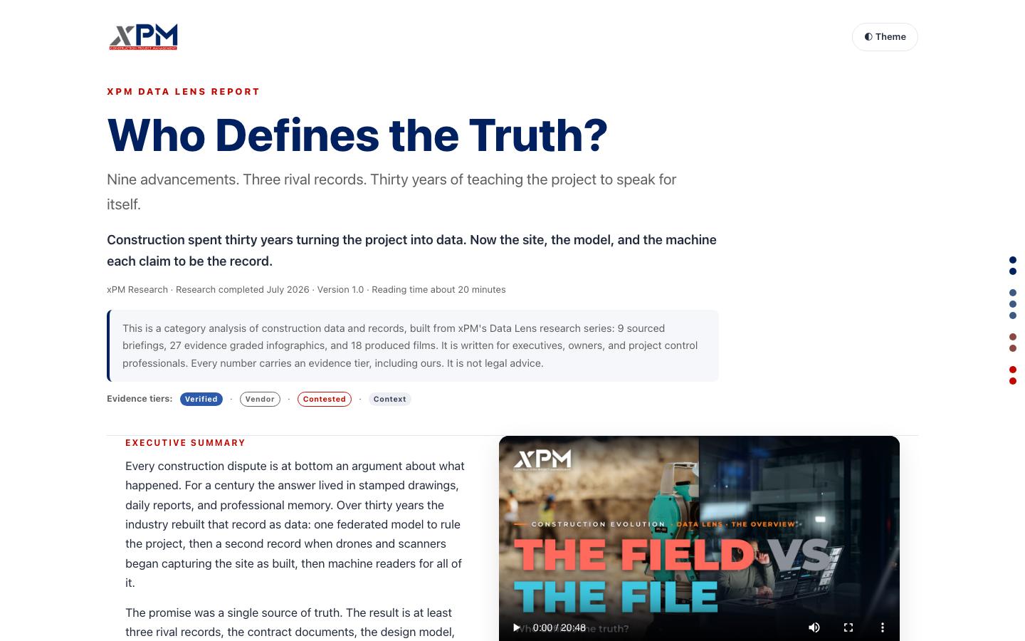 Data lens report, Who Defines the Truth